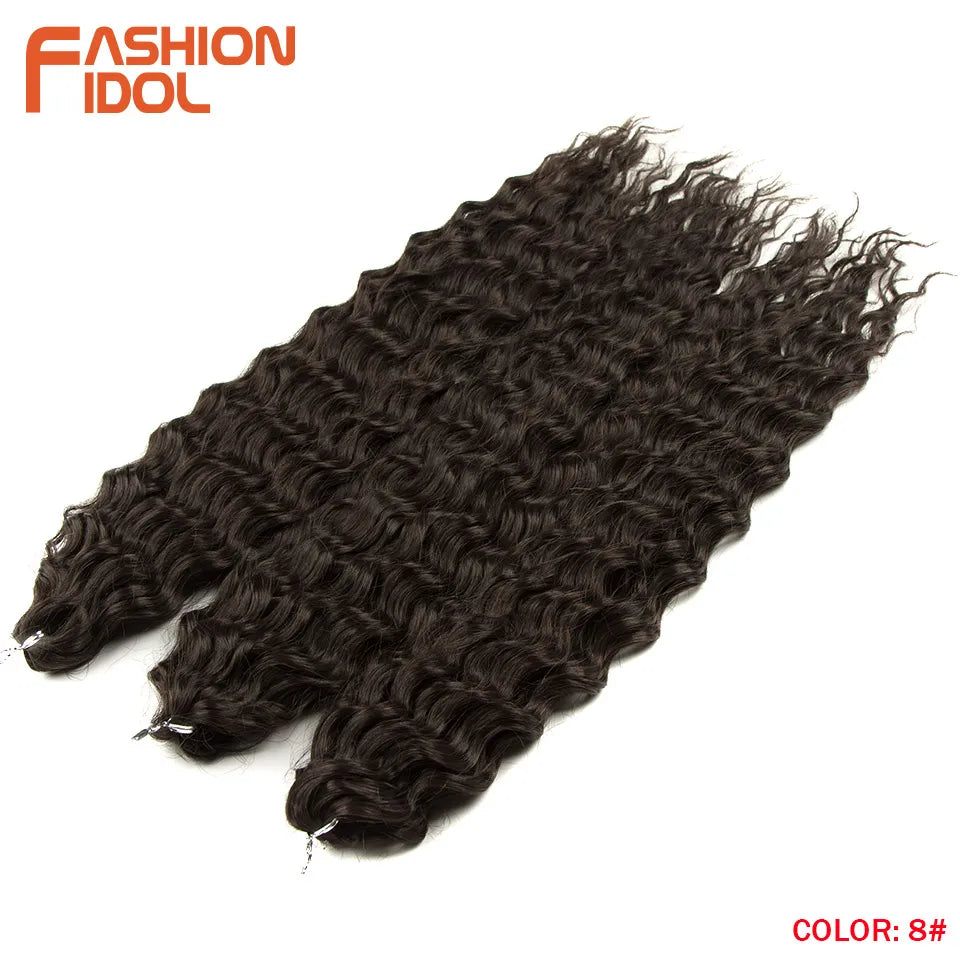 LOVE ME 22 Inch 300g/3pcs Ariel Curl Hair Water Wave Twist Crochet Hair Synthetic Ombre Rainbow Color Braiding Hair Extensions