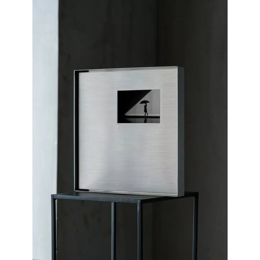 Stainless Steel Polishing Process Customized Picture Frame Wall-Mounted Square Shape Silver Matte Finish Art Photo Display Frame