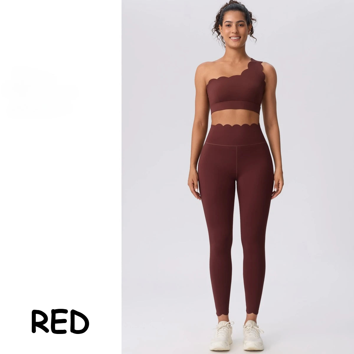 Women Skin Friendly Quick Dry Sports Bra High Waist Leggings Set Off Shoulder Design High Compression Yoga Pilates Activewear