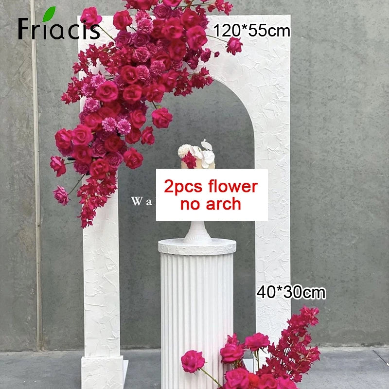 Artificial Rose Hydrangea Peony Flower Row Wedding Arch Backdrop Wall Hanging Floral Hotel Event Party Home Decor Window Display