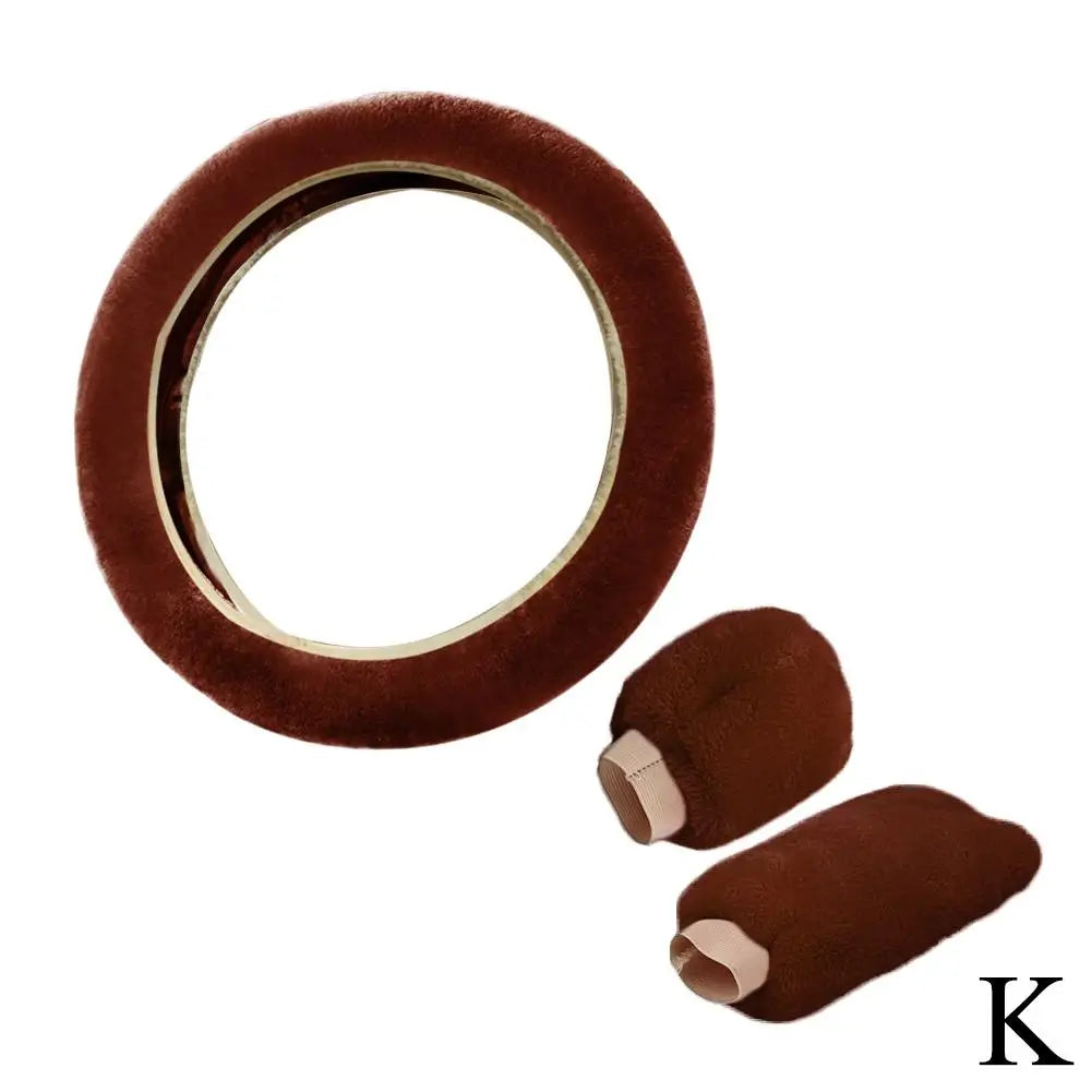 Super Soft Plush Car Steering Wheel Cover Universal Steering-Wheel On Auto The Faux 37/38cm Handlebar Fur Warm K4I7
