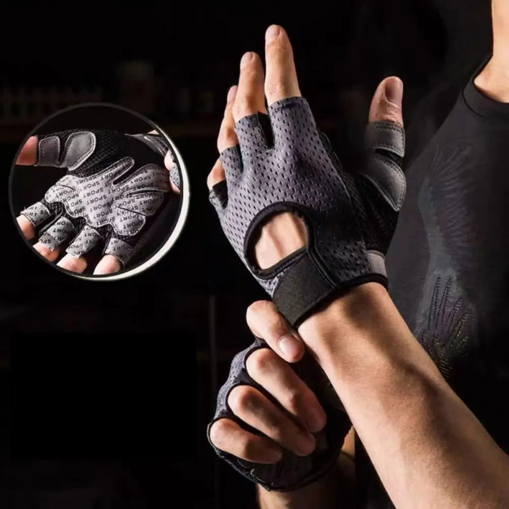 Breathable Weight Lifting Gloves Curved Open Back Shockproof Cycling Motorcycle Gloves Wearproof Non-Slip