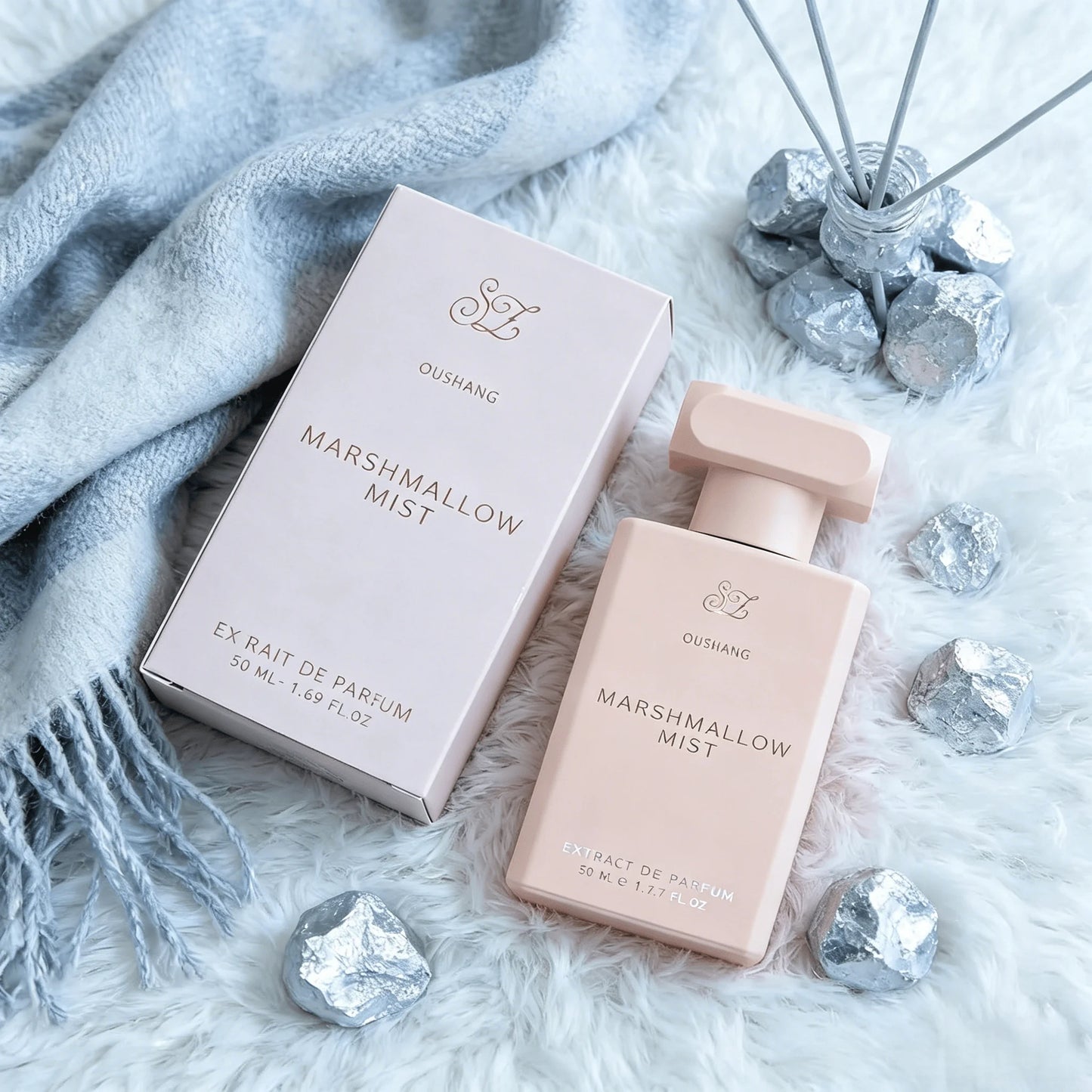 OUSHANG Marshmallow Mist Perfume for Women and Men, Sweet Gourmand Marshmallow Vanilla Scent, Cozy Dessert Fragrance, Long Lasting 8+ Hours Extrait de Parfum