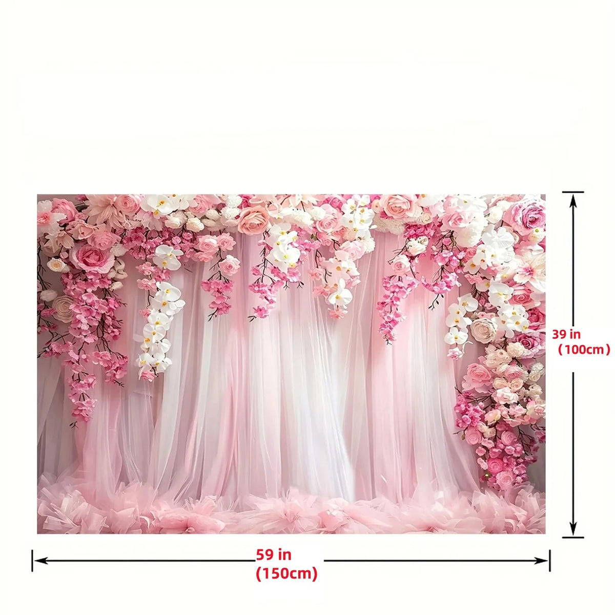 Wedding Flowers Curtain Backdrop Bridal Shower Engagement Ceremony Party Photography Background Wall Decor Photo Studio Props