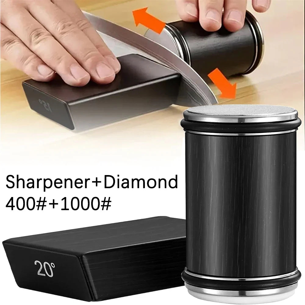 Rolling Knife Sharpener For Straight Edge Knife Sharpener Kit With 15/20° Degree Magnetic Angle For Kitchen Knives Whetstone Set