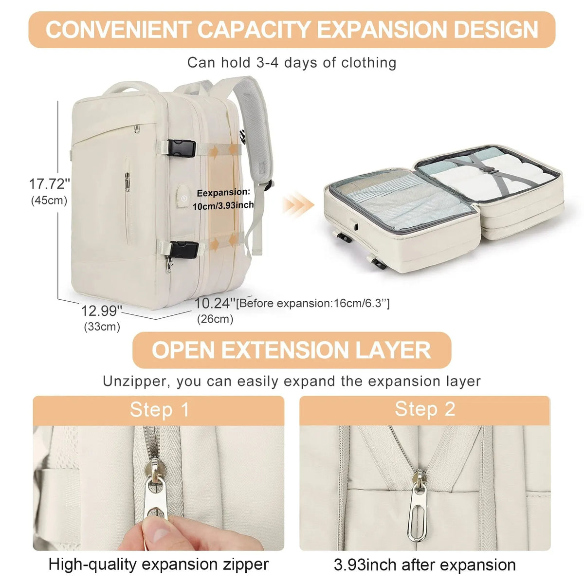 Likros Expandable Travel Laptop Backpack