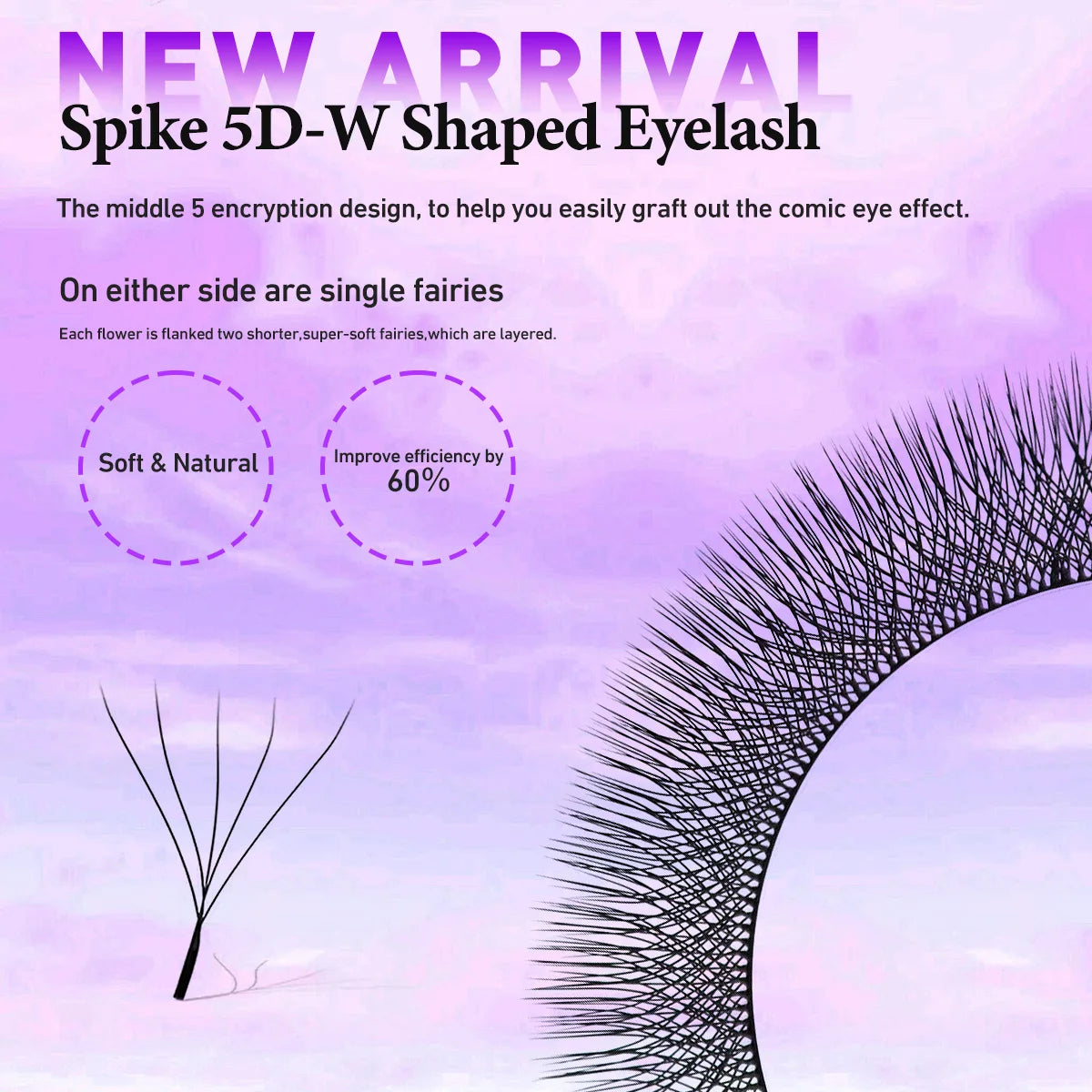 Merrdear W-Shape 5D W Eyelash Extensions 0.07mm/0.10mm Light Dense False Lashes for Beauty Makeup Salons