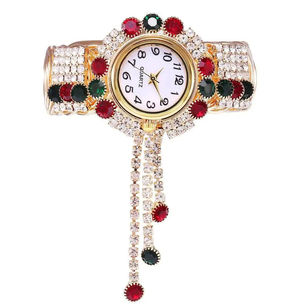 Luxury Rhinestone Women Quartz Watch Fashion Adjustable Bangle Ladies Wristwatch Reloj Mujer