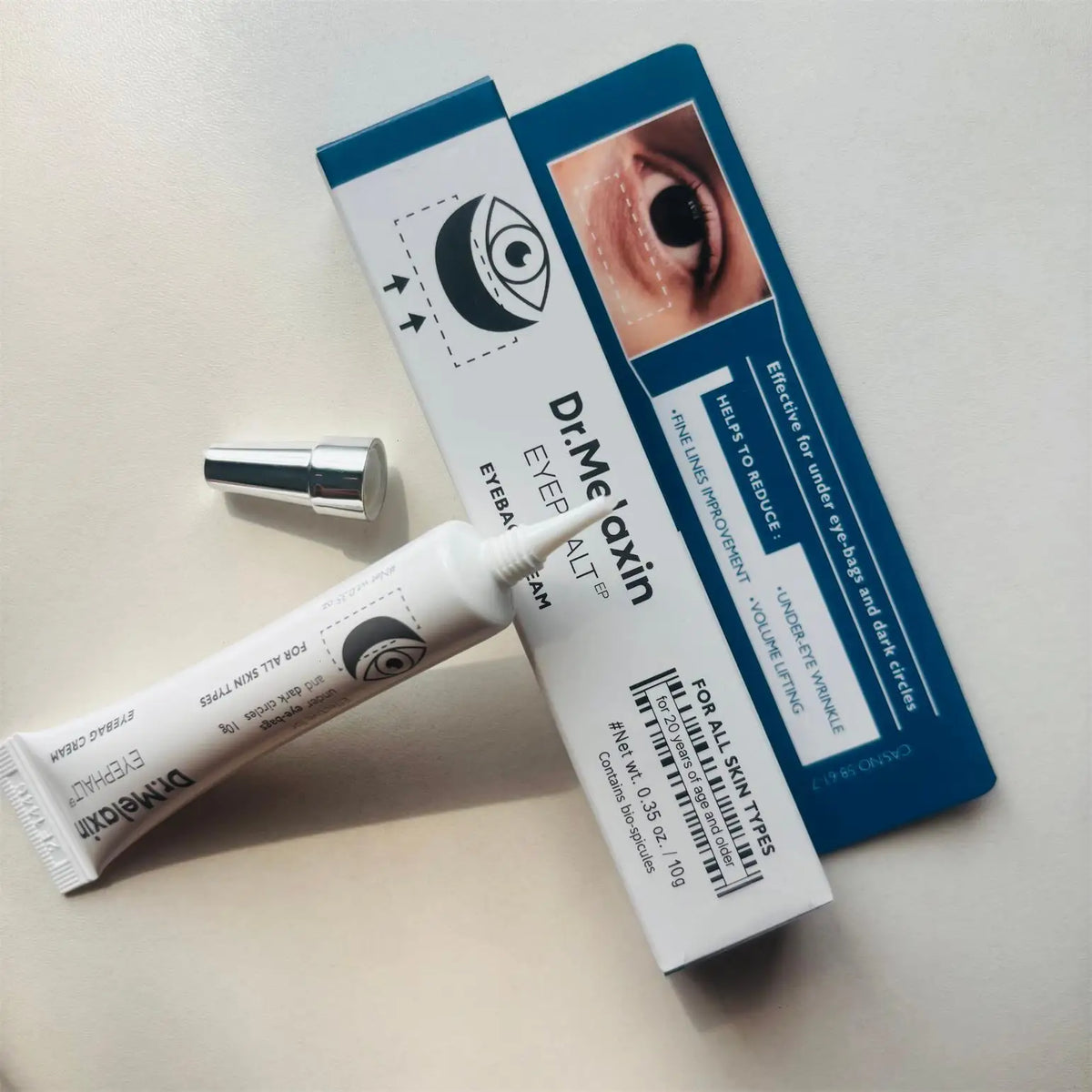 Dr Melaxin Eye Cream 10ml Firming Repair Improves Elasticity Reduces Puffiness Fine Lines Sunken Areas Tear Trough