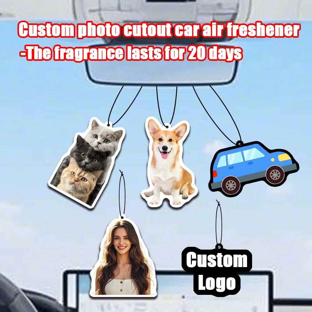 Photo Customized Car Air Freshener, Long-Lasting Fragrance, Holiday Anniversary Gifts, Customized Family and Friends Pet Photos