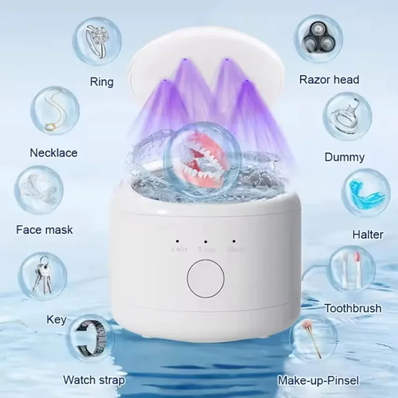 Ultrasonic Electric Braces Box Cleaning Box Multi-function Retainer Denture Cleaning Machine Jewelry Orthodontic Cleaner