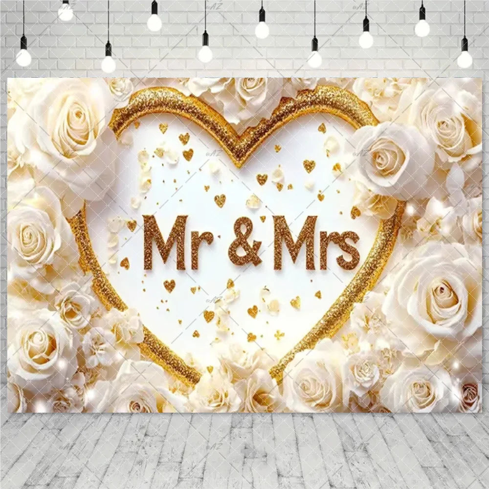 Wedding Party Decoration Photography Background Mr. and Ms. Flower Wall Wedding Ceremony Supplies Backdrop Exhibition Hall Props