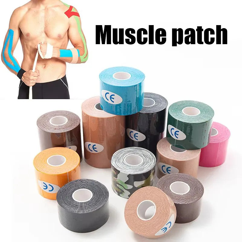 Colorful Kinesiology Tape Muscle Patch Athletes Elastic Water Resistant Kinetic Kinesiology Tape For Knee Pain Shoulder Muscle