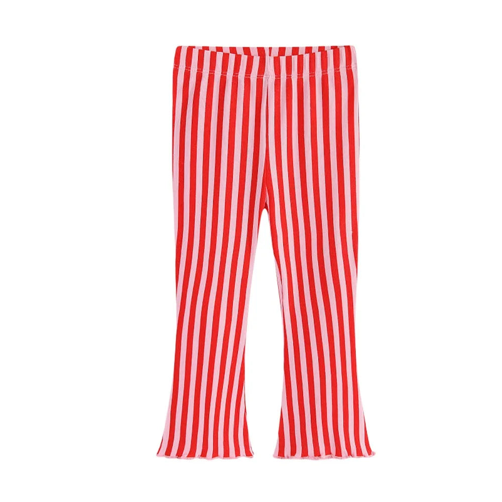 Jumping Meters Girls Flare Pants 2-7T Full Length Striped Pencil Leggings Printed Autumn Trousers Hot Selling Kids Fashion
