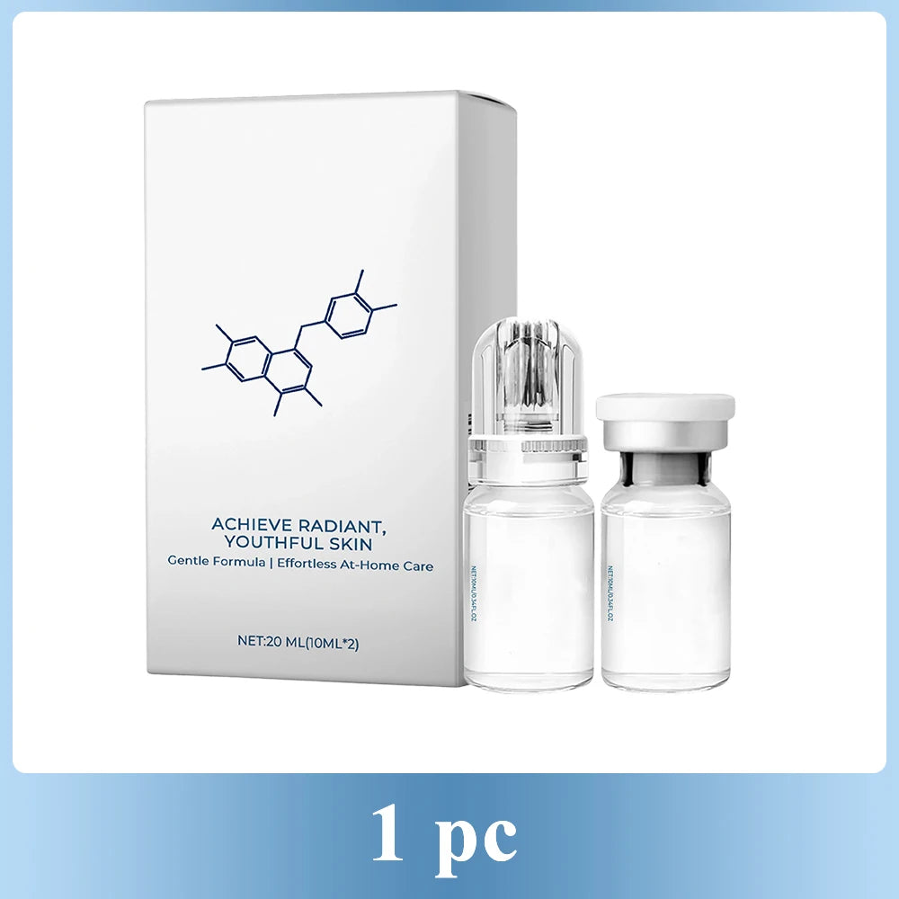 Nano Glow Anti-Aging Serum Kit 2*10ML with Facial Microneedle Roller Hydrating Radiant Youth Skin Home Skin Care