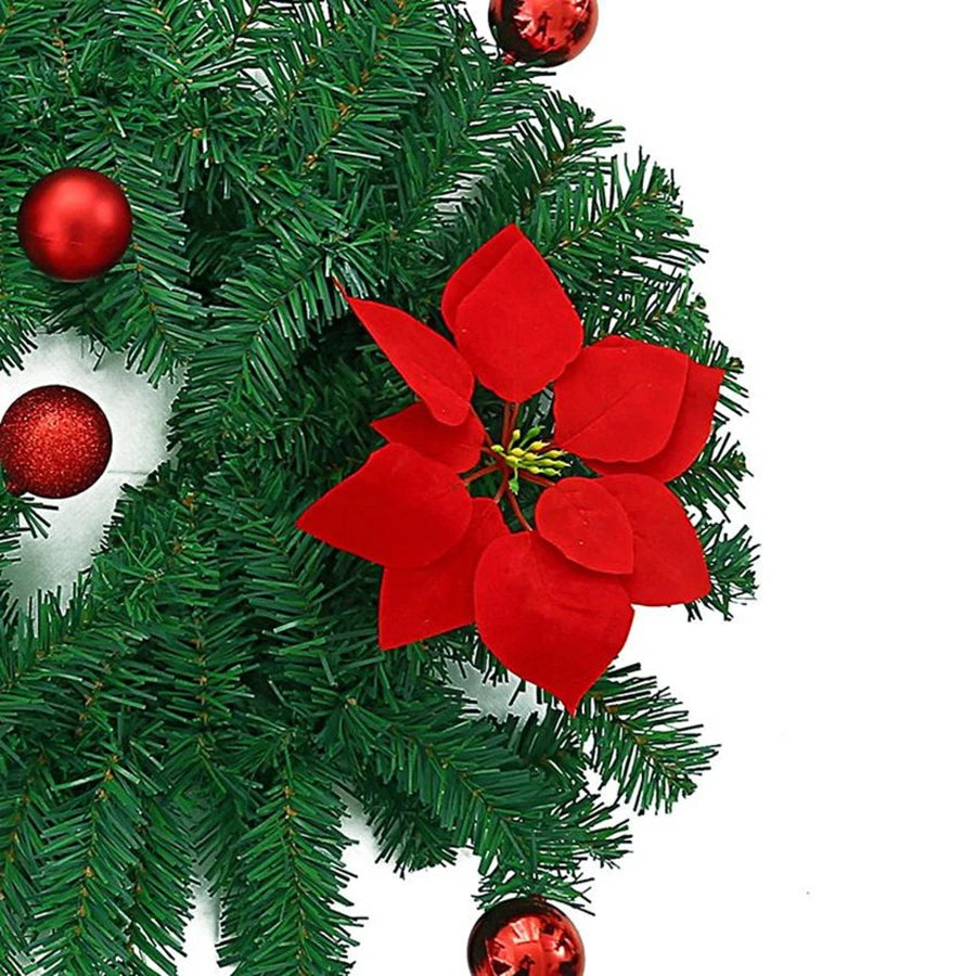 20/40 Pcs Artificial Flower Red Wedding Christmas Tree Party Garden Decor Home Table Vase Scrapbook Garden Archway Backdrop Wall