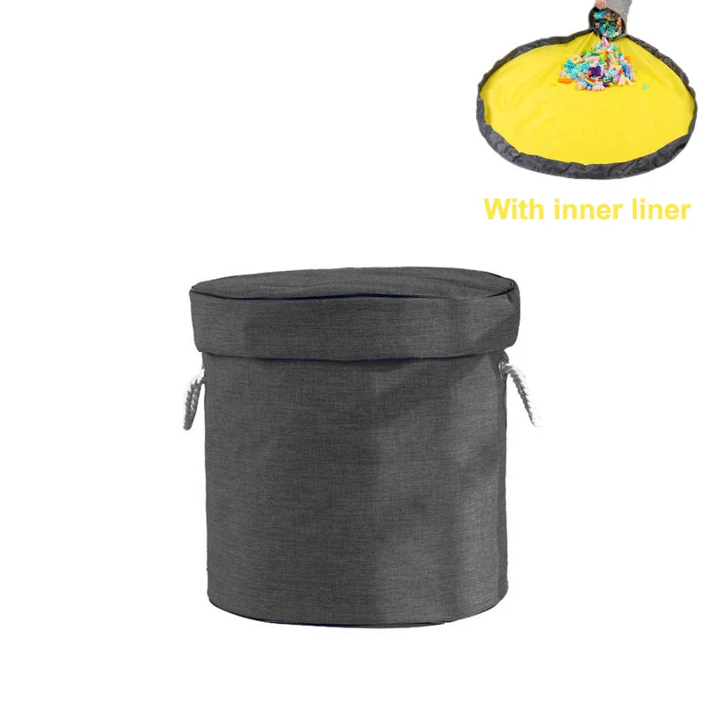 Children Toys Storage Basket Foldable Household Laundry Bag Cute Cotton Linen Bucket Cartoon Print Clothes Organizer Baskets