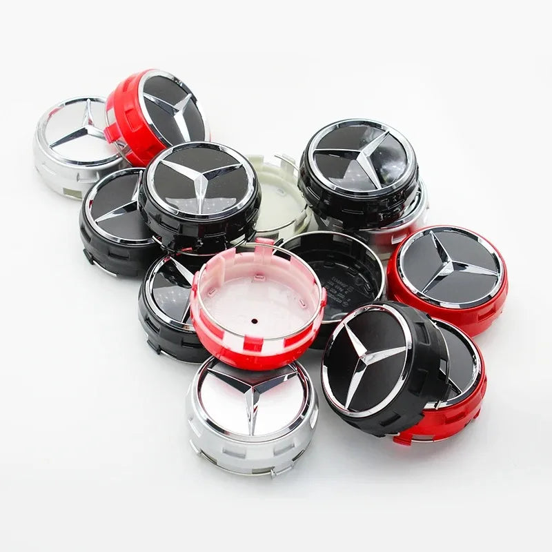 4Pcs 75mm Car Wheel Center Hub Caps Cover For Mercedes Benz Amg B/C/E/S Class A Class C200L GLC GLK CLA W163 W166 W221 Accessory