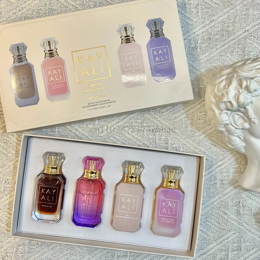 KAYALI 4x10ml Mini Perfume Set Vanilla Oud Floral Fruity Oriental Long Lasting Unisex Eau De Parfum Luxury Gift Collection