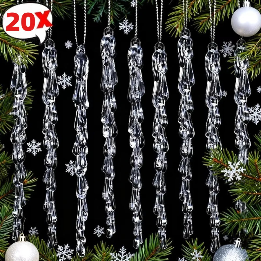 20 PCS Transparent acrylic Christmas tree ice column decoration Christmas, New Year, Holiday, Wedding, Winter Party Decoration 5 Various styles of ice pillar ornaments