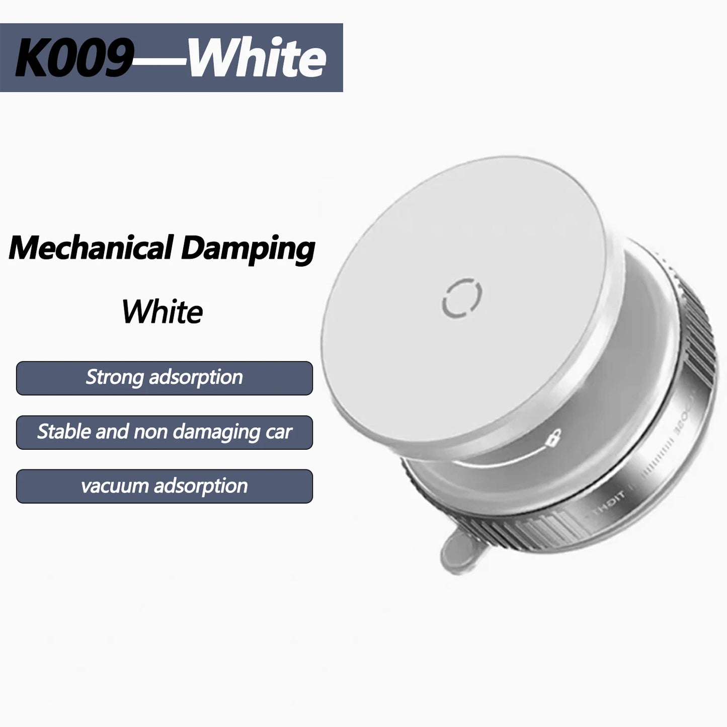 K007/K009 Strong Magnetic Car Phone Holder Foldable Design 360° Adjustable Vacuum Mount for Car/Desk/Bathroom/Universal Use