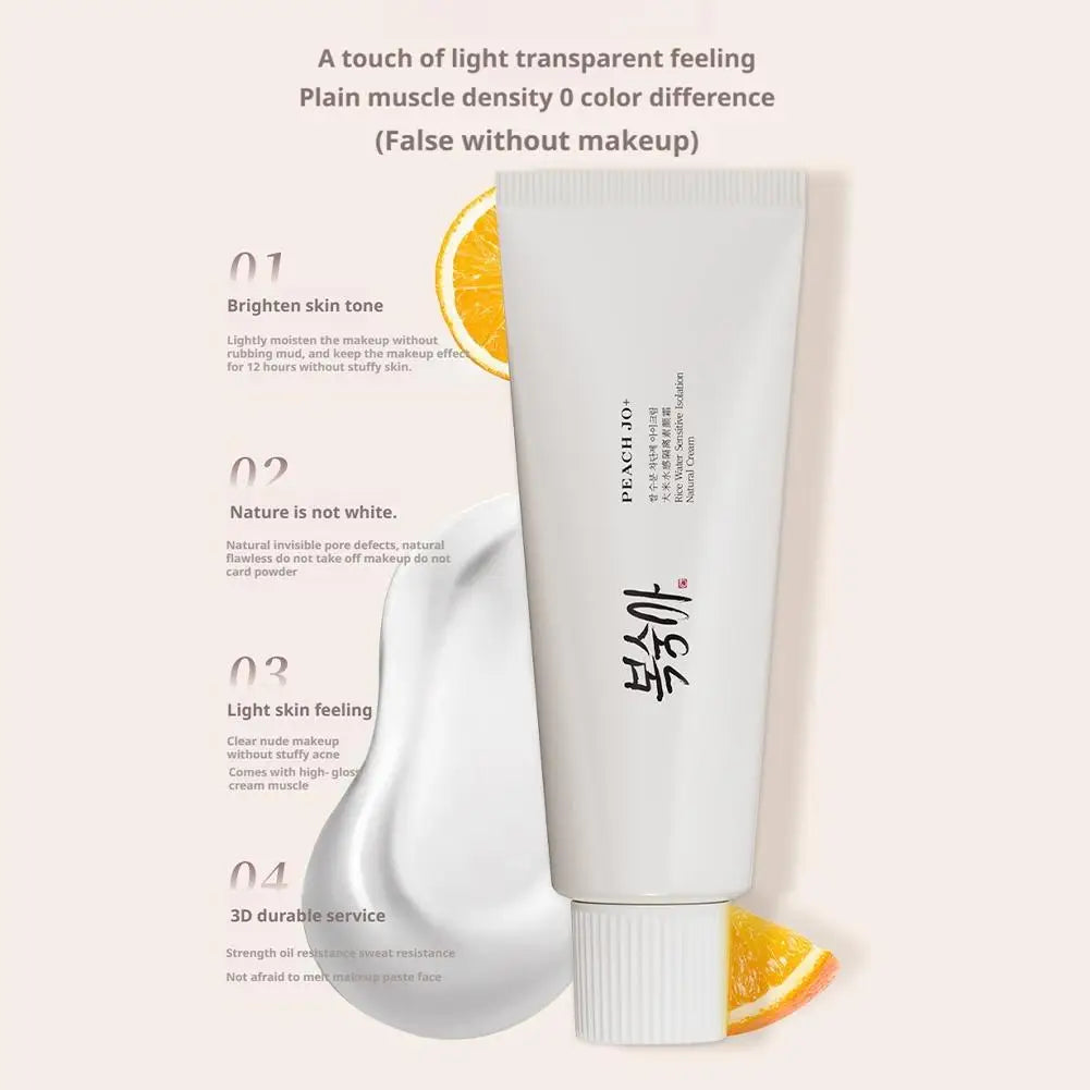 Rice Watery Tone Up Cream 50g SPF50+ Hydrating Primer Even Skin Tone BB Cream Refreshing Smooth Daily Base for Dull Skin Care