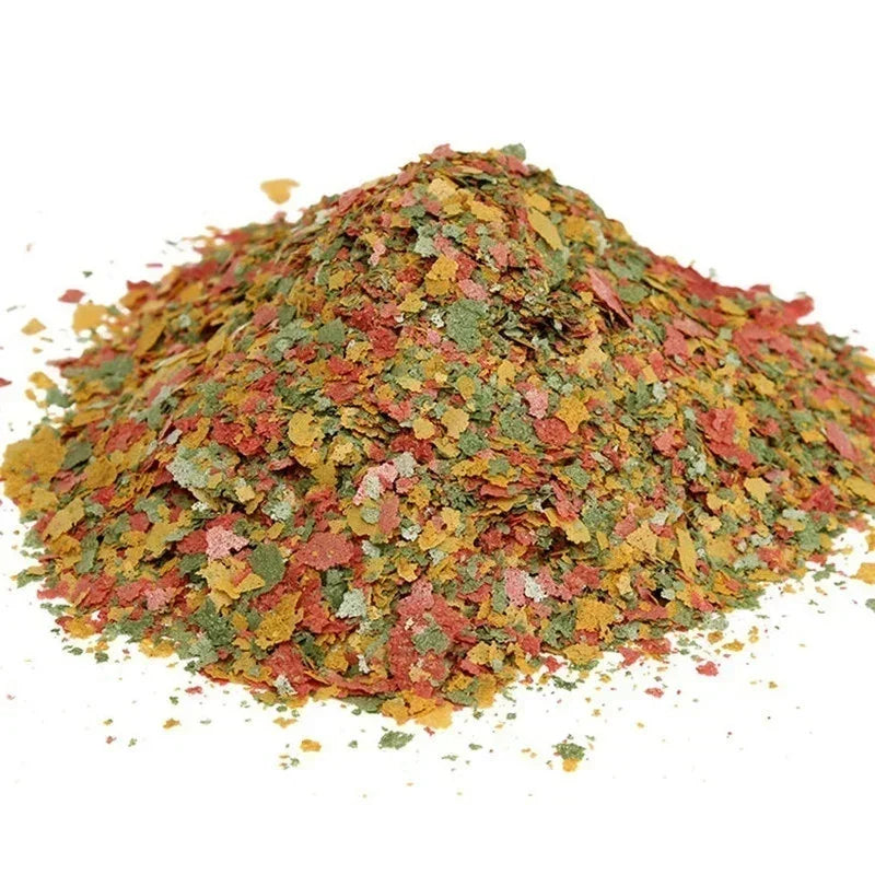 100g/packSmall Tropical Ornamental Fish Feed Aquarium Fish Thin Slice Feed Fish Feed Seedling Growth Food Family Fishing Tools