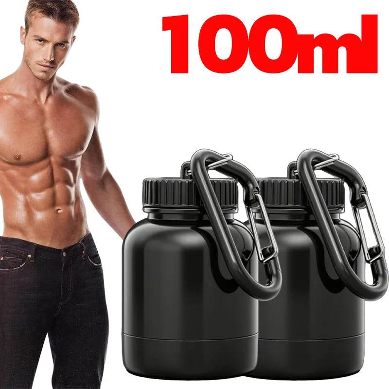 Protein Powder Container Portable Small Pill Box Fitness Supplement Storage 5x5x8cm Food Grade PP Leakproof Bottles Travel