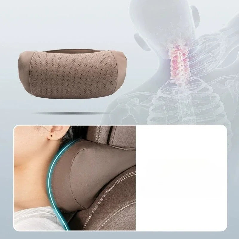 Suitable for Mercedes-Benz BMW Audi Tesla Car Leather Headrest Universal Car Interior Supplies Maybach Seat Protect Neck Pillow