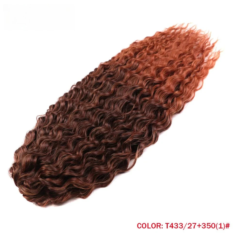 LOVE ME 22 Inch 300g/3pcs Ariel Curl Hair Water Wave Twist Crochet Hair Synthetic Ombre Rainbow Color Braiding Hair Extensions