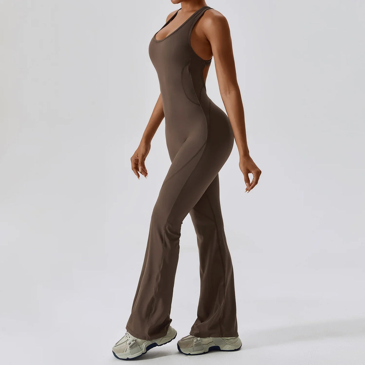 Women Sports Jumpsuits Flare Leggings Pad One-Piece Sports Bodysuit Dancing Yoga Clothes Tracksuit Gym Tights Activewear