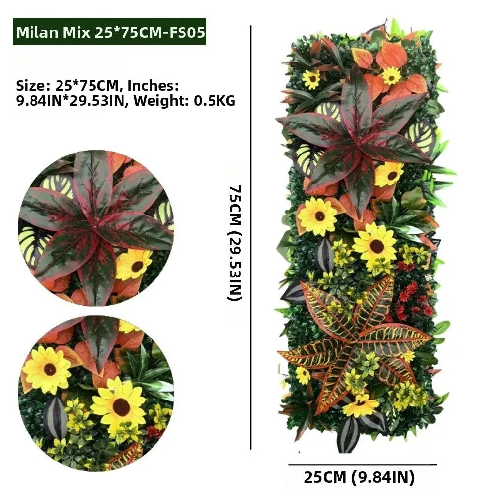 Realistic Artificial Plant Grass Wall Ivy Rattan Leaves Faux Jungle Grass Panel Vibrant Greenery Branches