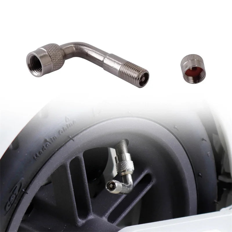 2pcs 90 Degree Motorcycle Angle Bent Valve Adapter Tyre Tube copper Valve Extension Adapter for Truck Car Moto Bike Accessories