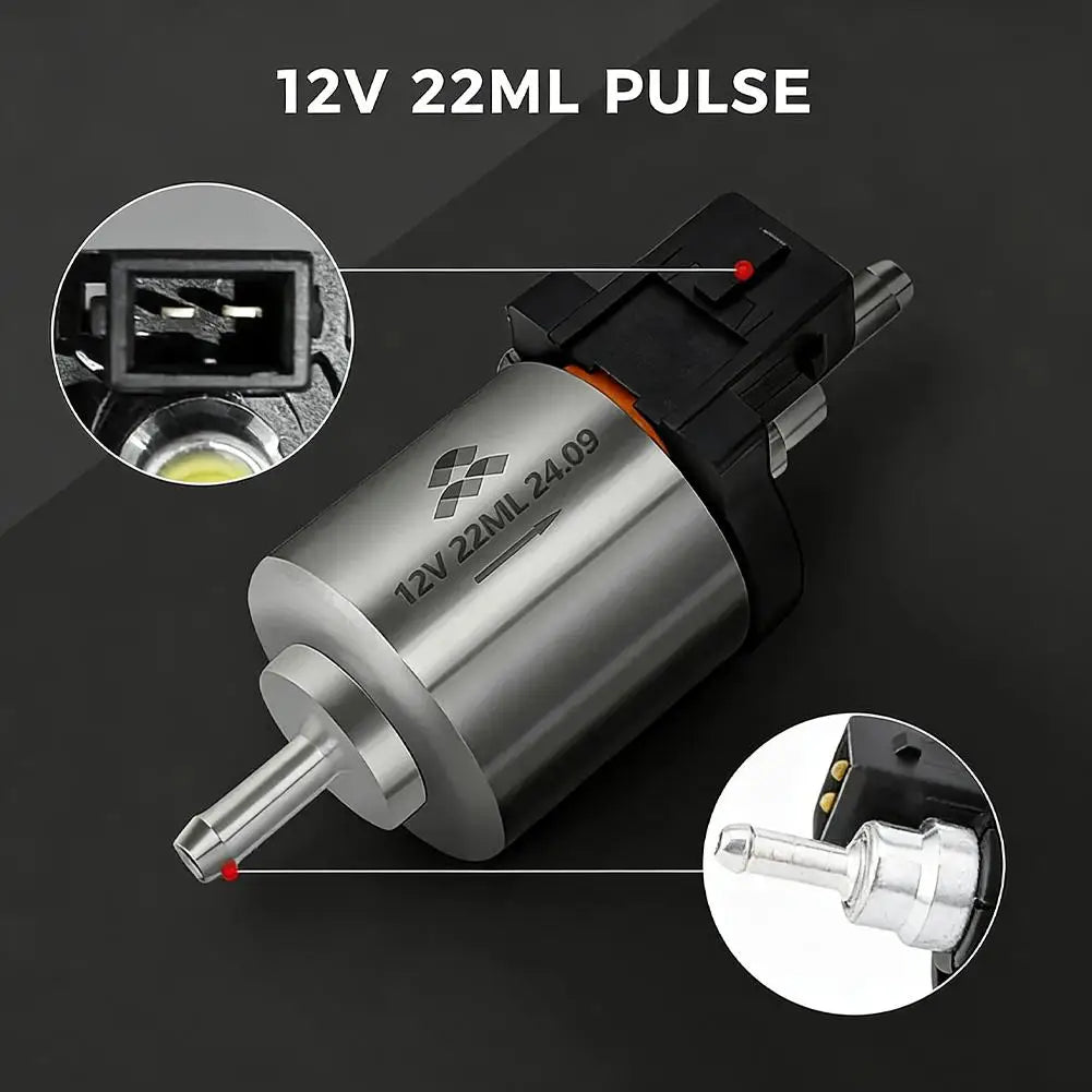 12V 22ML Parking Heater Fuel Pump Pulse Oil Pump For 5KW/8KW Diesel Air Heaters Low Noise Pulse Pump Universal for Diesel Heater