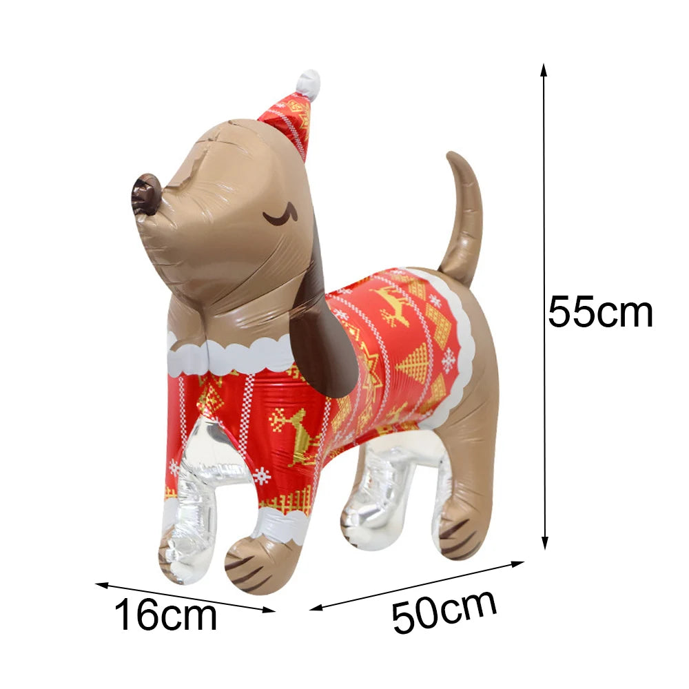 Standing Christmas Santa Claus Foil Balloon Christmas Tree Street Light Balloons Christmas Home Indoor Party Decorations New Yea