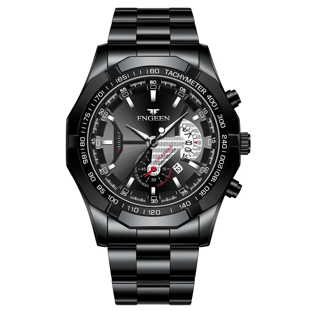 BINBOND Luxury Quartz Wristwatches For Men Luminous Waterproof Auto Date Men's Watch Stainless Steel Reloj Free Ship