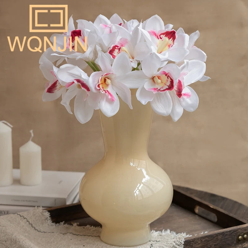 NEW 6pcs/lot Autumn Butterfly Orchid Vases for Home Decor Wedding Decorative Plants Christmas Gifts Artificial Flowers
