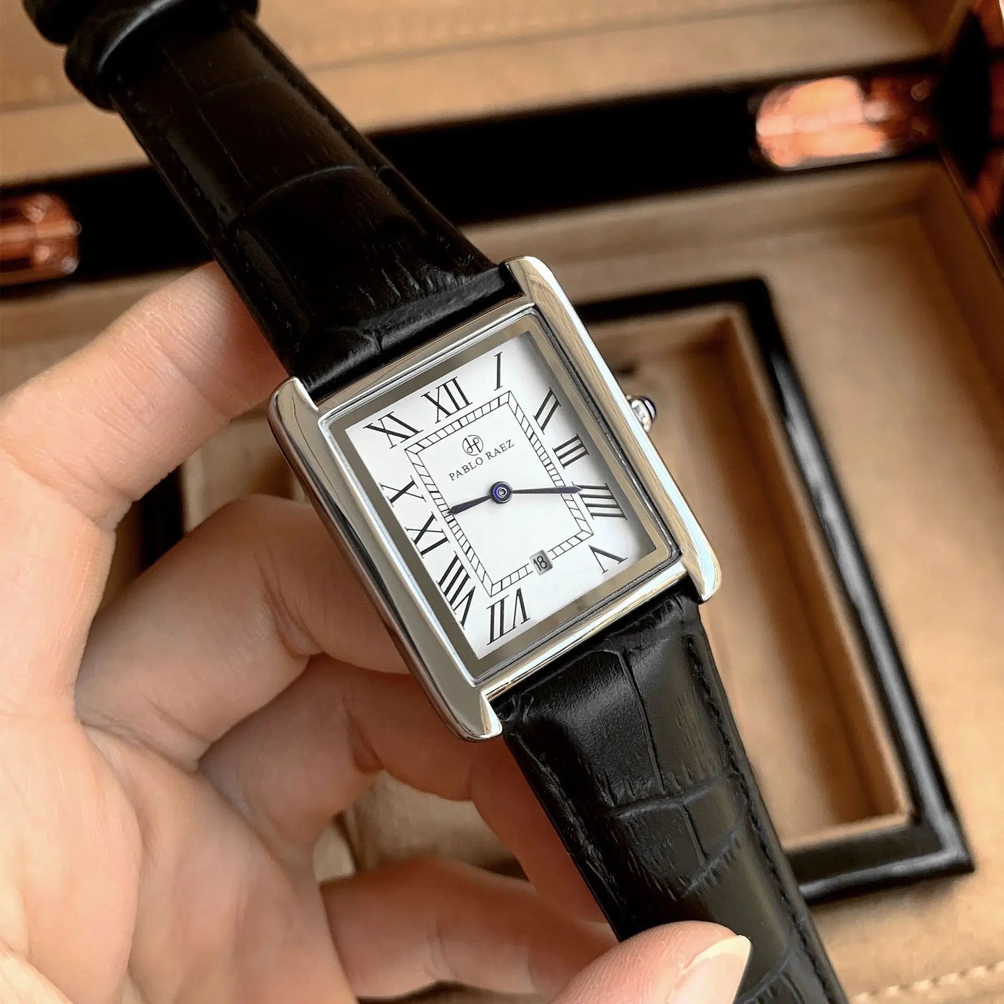 Men Watch Business Retro Classic Calendar Luxury Leather Waterproof Male Fashion Quartz Clock Watches with Box and Spare Battery