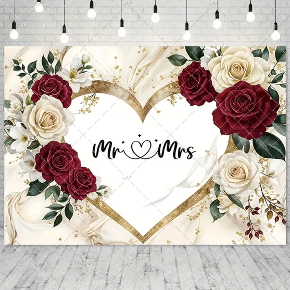 Wedding Party Decoration Photography Background Mr. and Ms. Flower Wall Wedding Ceremony Supplies Backdrop Exhibition Hall Props