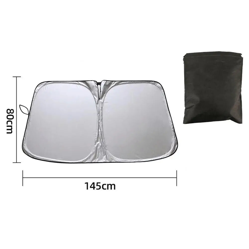 Car Sunshade Set Titanium Silver Front Windshield Cover with Side Window Shades Foldable UV Heat Shield for Sedan SUV MPV