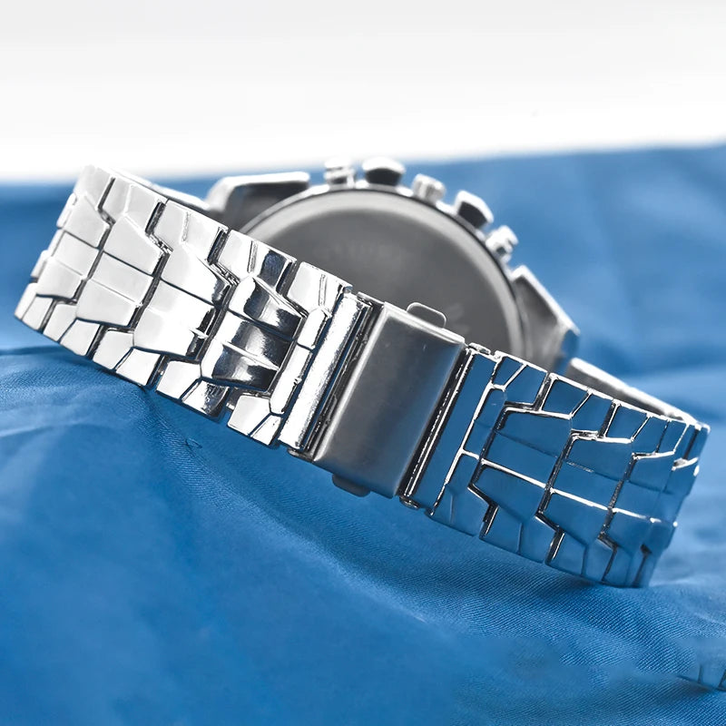 Fashion Stainless Steel Men's Watch Hodinky Top Brand Luxury Sports Clock Ceasuri Drop Shipping Relogio Masculino Large Dial