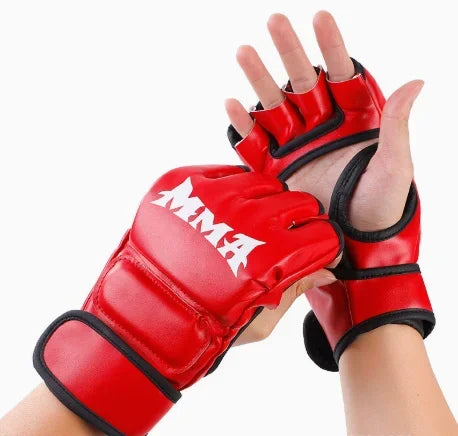 Professional Boxing Training Fitness Gloves Half Finger Leather Cushion for Adult Sanda Boxing UFC Training Sandbag Knuckles