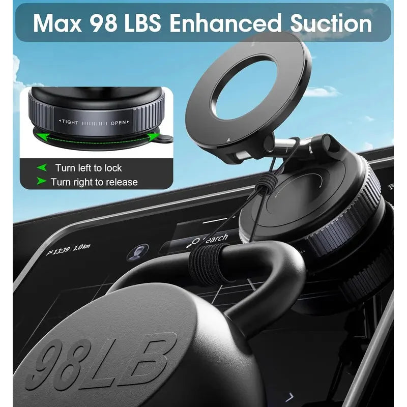 Folding Strong Magnet Magnetic Phone Holder 360° Rotation Desk Car Vacuum Suction Windshield Dashboard Mobile Holder