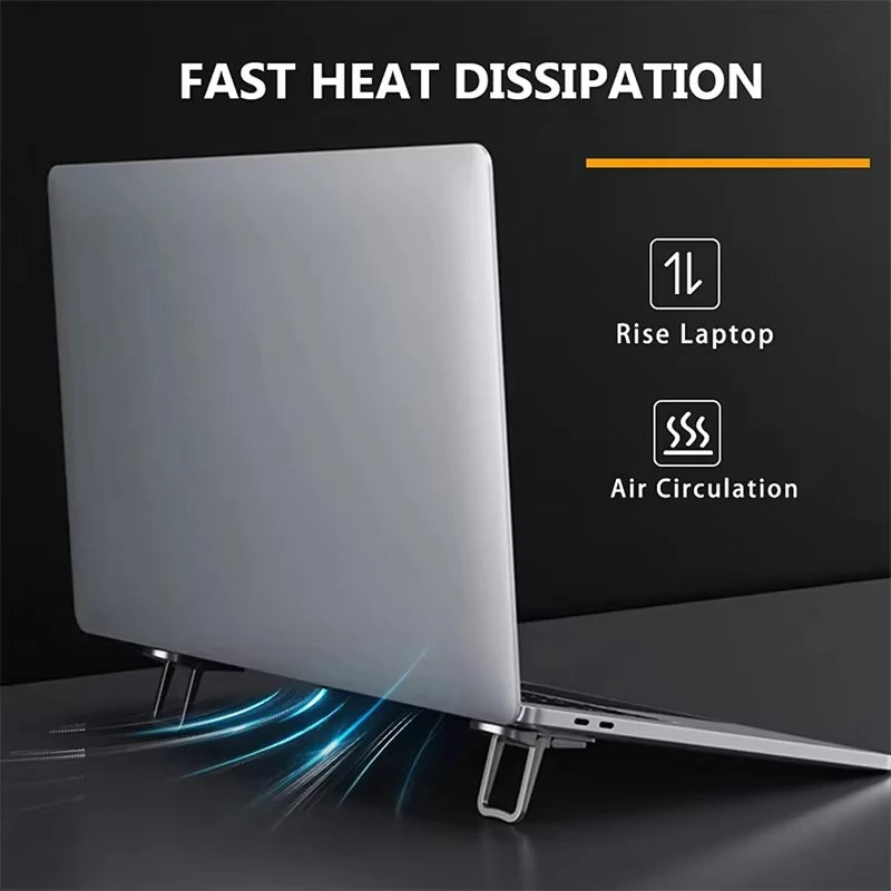 Foldable Hidden Self-adhesive Laptop Support Feet Portable Mini Notebook Heightening Bracket Travel Home Office Laptop Supplies