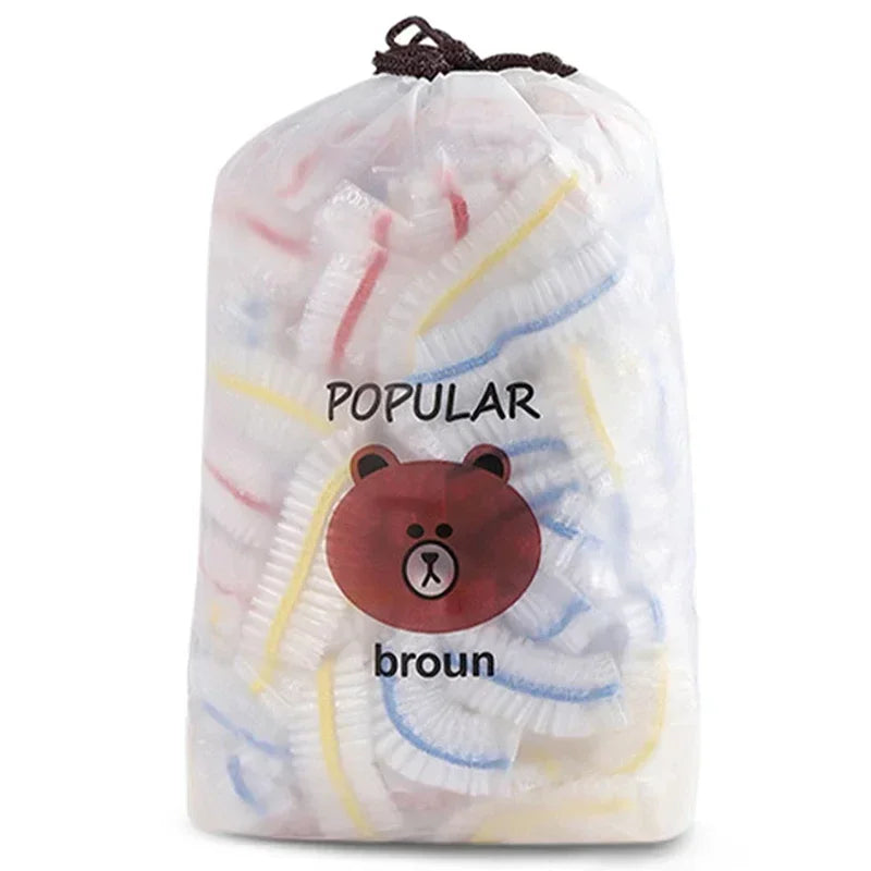 Disposable Food Cover Colorful Elastic Wrap Food Covers Plastic Fresh-keeping Lid Plate Kitchen Nylon Packaging Bags Storage Bag