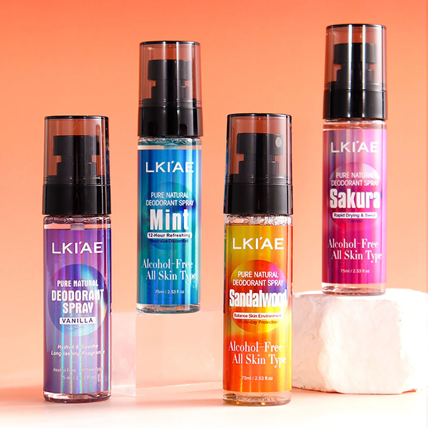 LKIAE Natural Deodorant Body Spray, 12H Antiperspirant And Odor Control, Formulated Without Alcohol, For Women & Men