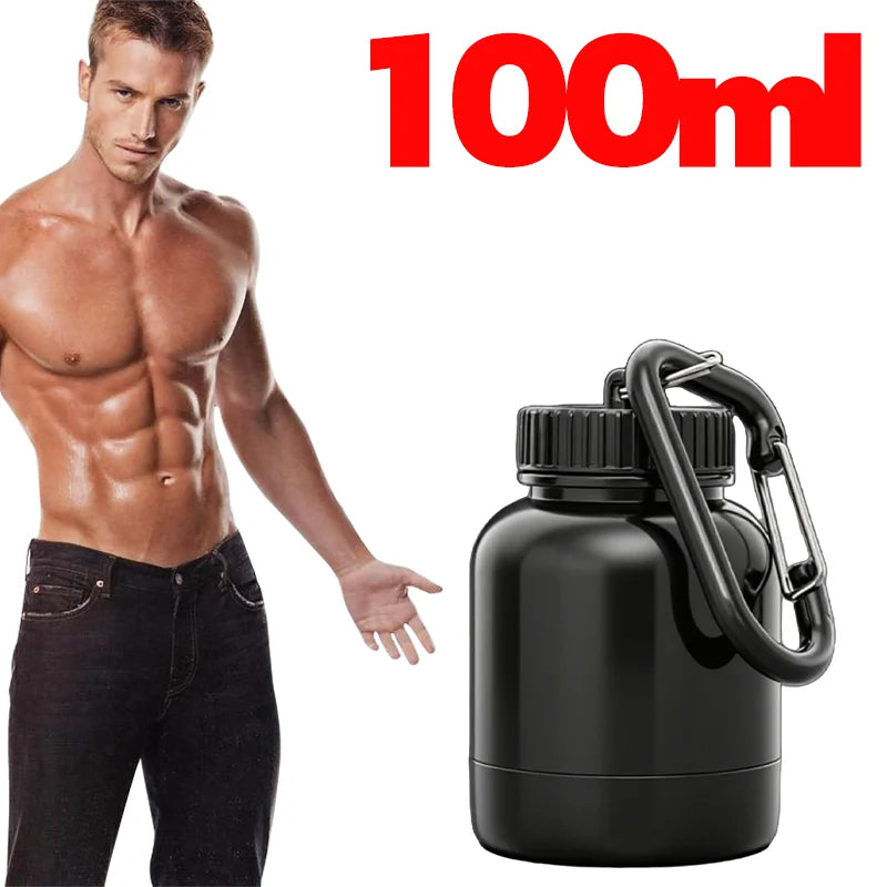 Protein Powder Container Portable Small Pill Box Fitness Supplement Storage 5x5x8cm Food Grade PP Leakproof Bottles Travel