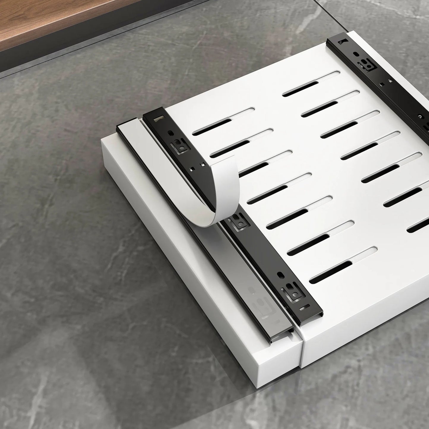 Pull Out Cabinet  Storage Rack with Adhesive Expandable Slide out Drawers for Kitchen Under Sink Organizer , Storage Shelf