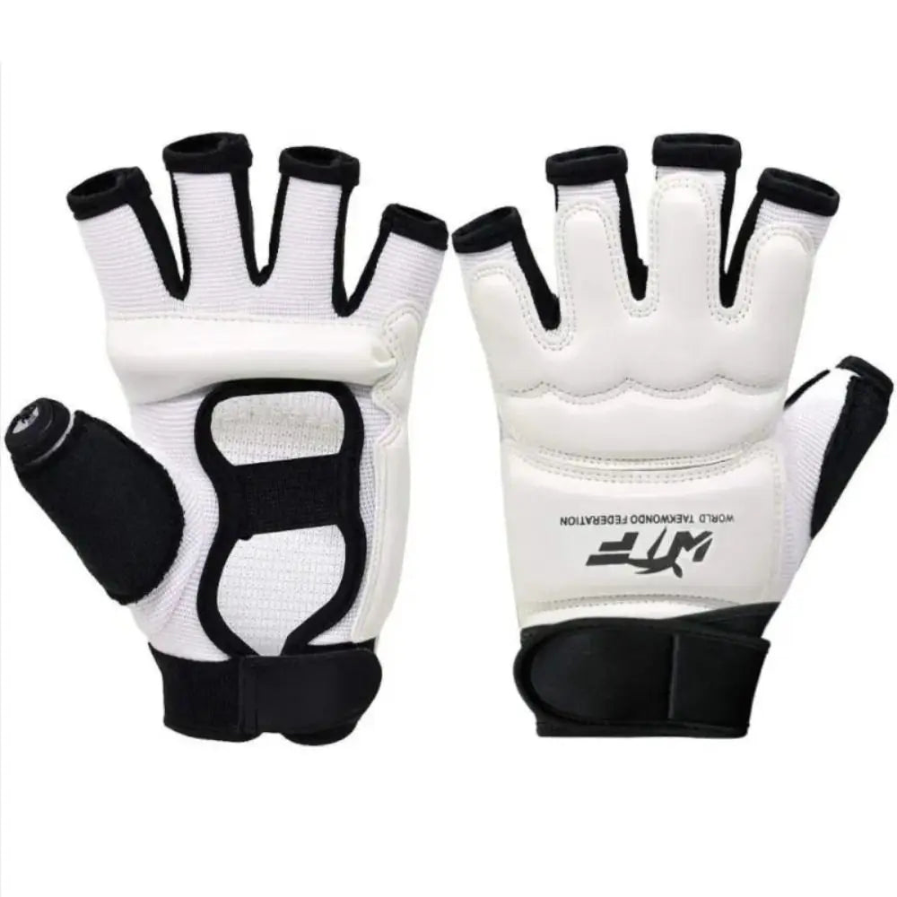 Half Finger Boxing Gloves PU Leather Karate Muay Thai Training Workout Gloves Foot Protector Punch Bag Training Gloves