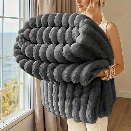 1 Pc ROSEKIND Blankets 3 Size for Bed, 300GSM Soft & Warm Fleece Blanket, This Stylish Throw Blanket for All Season 2Lbs